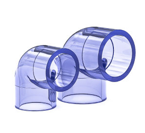 UPVC透明管件 90度彎頭